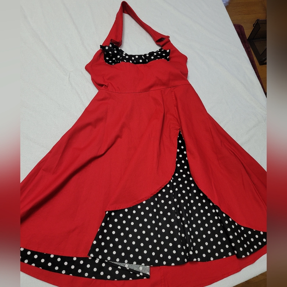 Size XL vintage style low back collared dress